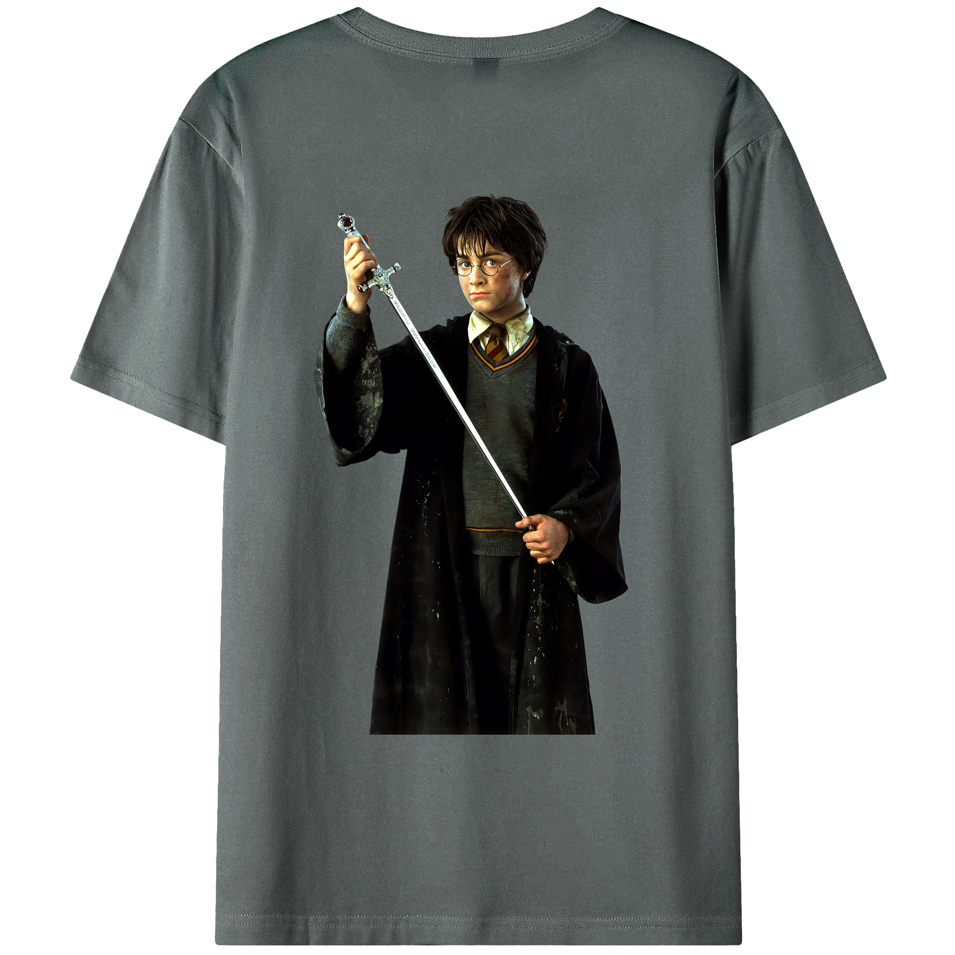 （画像用） Harry Potter ハリー・ポッターシリーズ 綿100％ メンズ半袖Tシャツ（バックプリント） 通気性